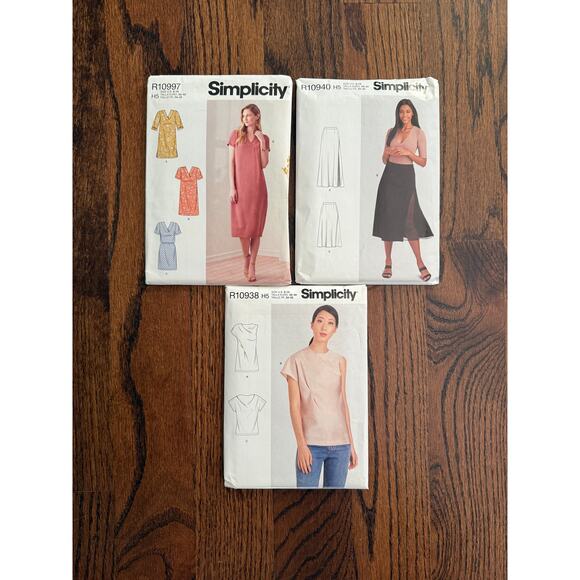 6-Sewing Pattern Bundle Lot Simplicity Coordinate Tops Dress Skirt Summer Fall - Picture 5 of 8